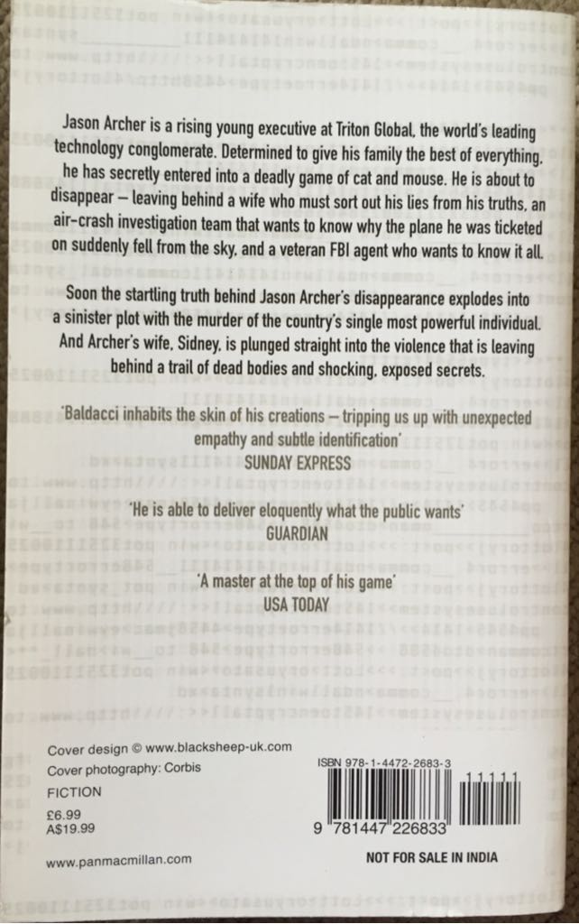 Standalone 02 - Total Control - David Baldacci (Pan Books - Kindle) book collectible [Barcode 9781447226833] - Main Image 2