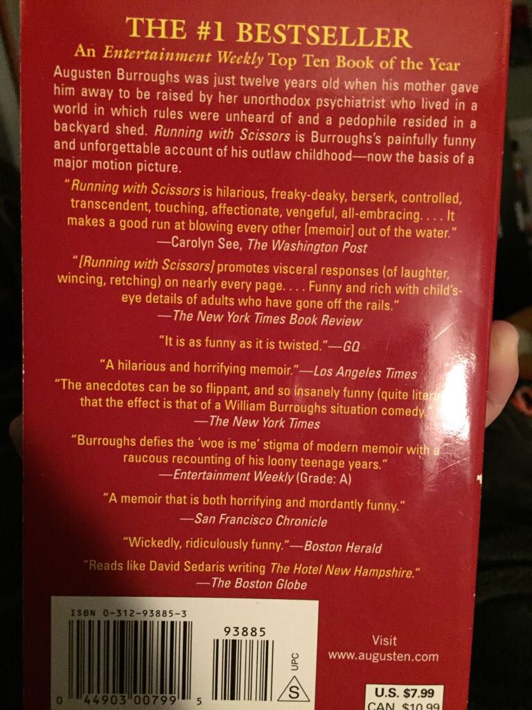 Running with Scissors: A Memoir - Augusten Burroughs (Picador (2003), Edition: First Edition, 336 pages - Paperback) book collectible [Barcode 9780312422271] - Main Image 2