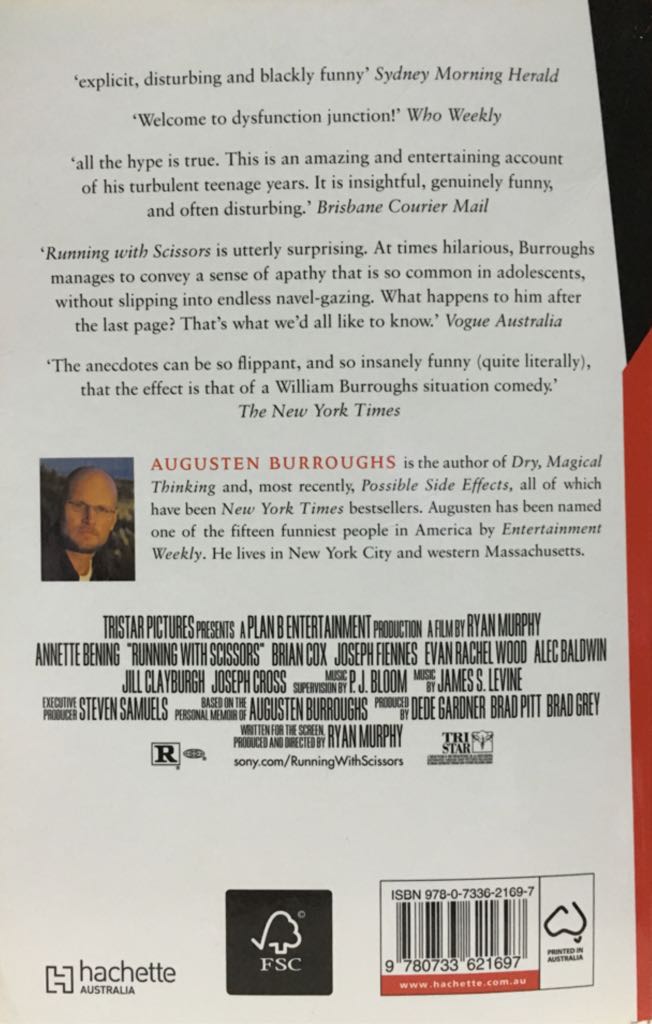Running With Scissors - Augusten Burroughs (Hachette Australia - Paperback) book collectible [Barcode 9780733621697] - Main Image 2