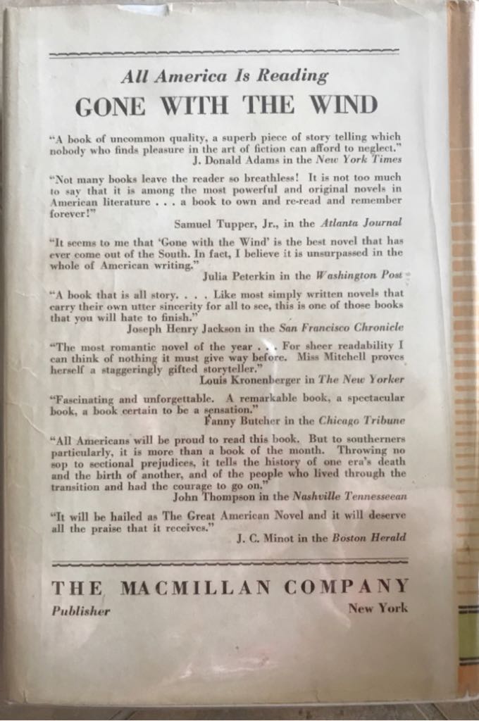 Gone with the Wind - Margaret Mitchell (The Macmillan Company - Hardcover) book collectible [Barcode 9780446610926] - Main Image 2