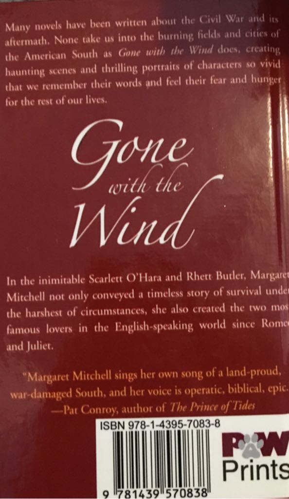 Gone with the Wind - Mitchell, Margaret (Paw Prints - Hardcover) book collectible [Barcode 9781439570838] - Main Image 2