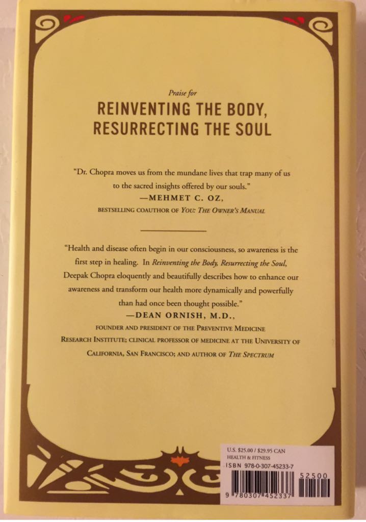 Reinventing the Body, Resurrecting the SoulHow to Create a New Self - Deepak Chopra book collectible [Barcode 9780307452337] - Main Image 2