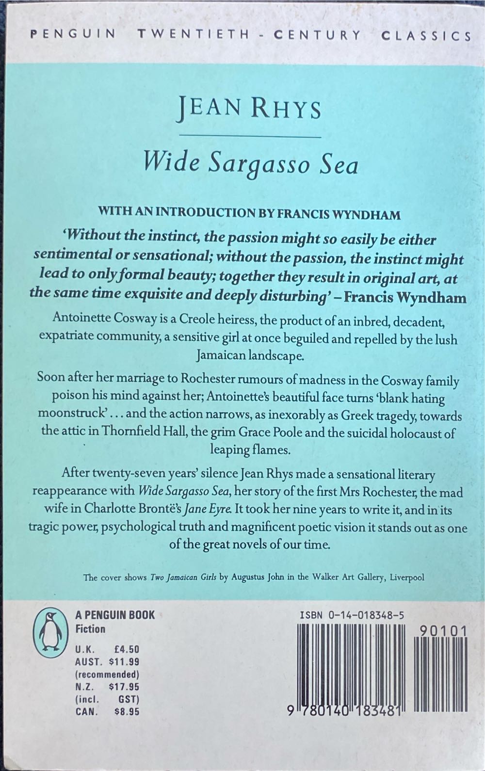 Wide Sargasso Sea - Jean Rhys (Penguin - Paperback) book collectible [Barcode 9780140183481] - Main Image 2