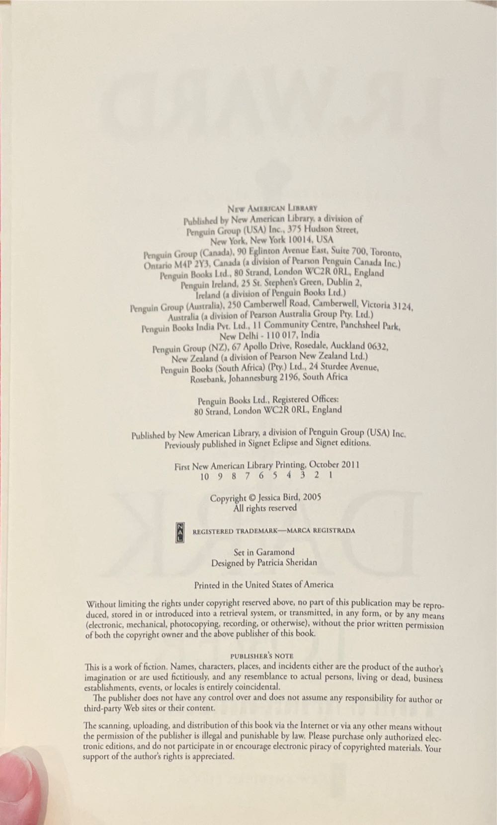 Dark Lover - 1 - J.R. Ward (New Amer Library - Hardcover) book collectible [Barcode 9780451235954] - Main Image 3