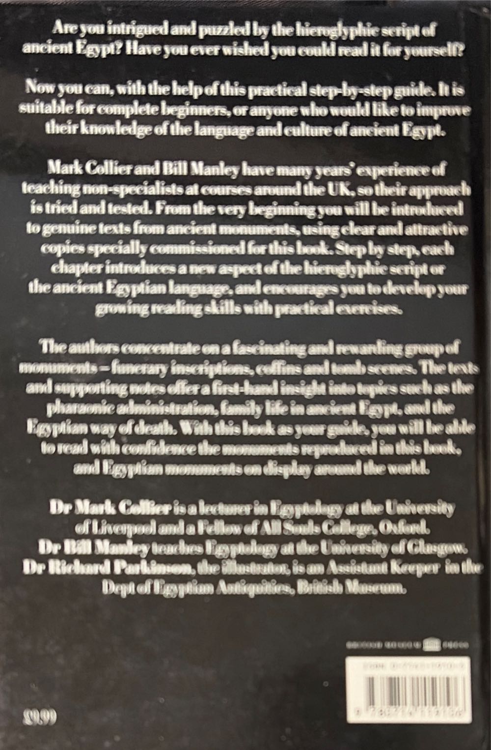How to Read Egyptian Hieroglyphs - Bill Manley (British Museum Press - Hardcover) book collectible [Barcode 9780714119106] - Main Image 2