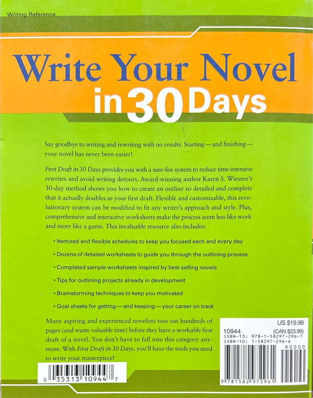 First Draft in 30 Days - Karen S. Wiesner (Writer’s Digest Books - Paperback) book collectible [Barcode 9781582972961] - Main Image 2