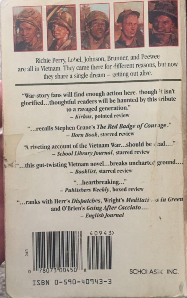 Fallen Angels - Walter Dean Myers (Scholastic Inc. - Paperback) book collectible [Barcode 9780590409438] - Main Image 2