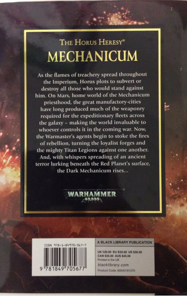 Mechanicum - Graham McNeill (A Black Library Publication - Hardcover) book collectible [Barcode 9781849705677] - Main Image 2
