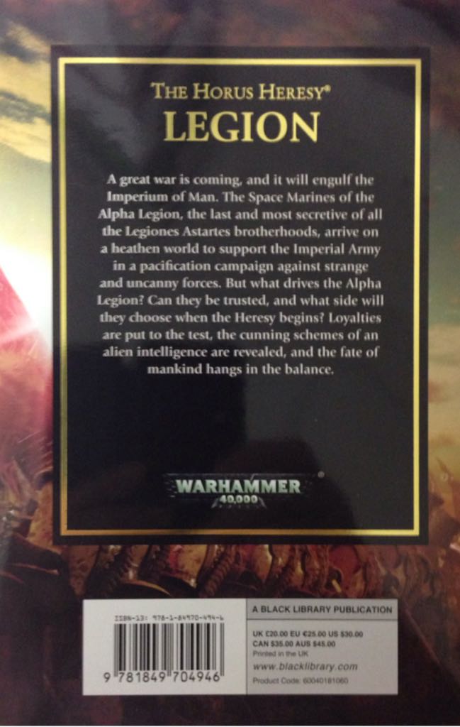 Horus Heresy 7: Legion - Dan Abnett (Black Library - Hardcover) book collectible [Barcode 9781849704946] - Main Image 2