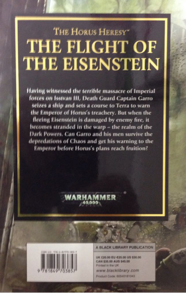 Horus Heresy 4: Flight of the Eisenstein - James Swallow (Black Library - Hardcover) book collectible [Barcode 9781849703857] - Main Image 2