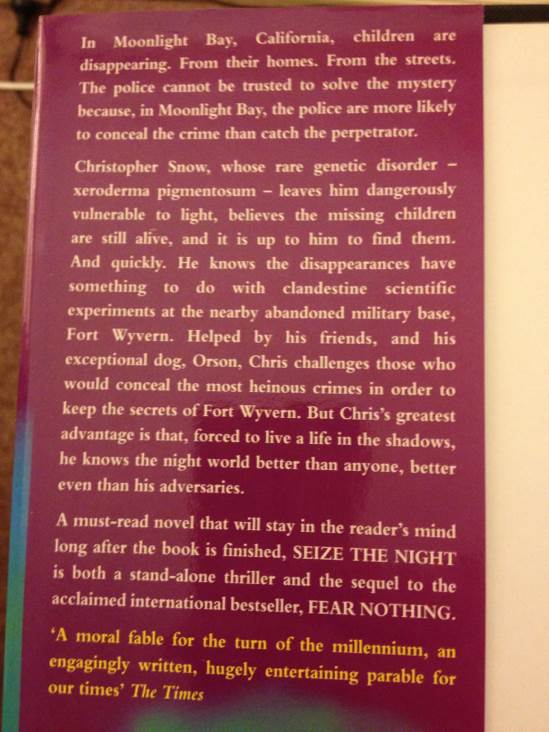 Seize the Night - Dean Koontz (Hardcover) book collectible [Barcode 9780747220565] - Main Image 2