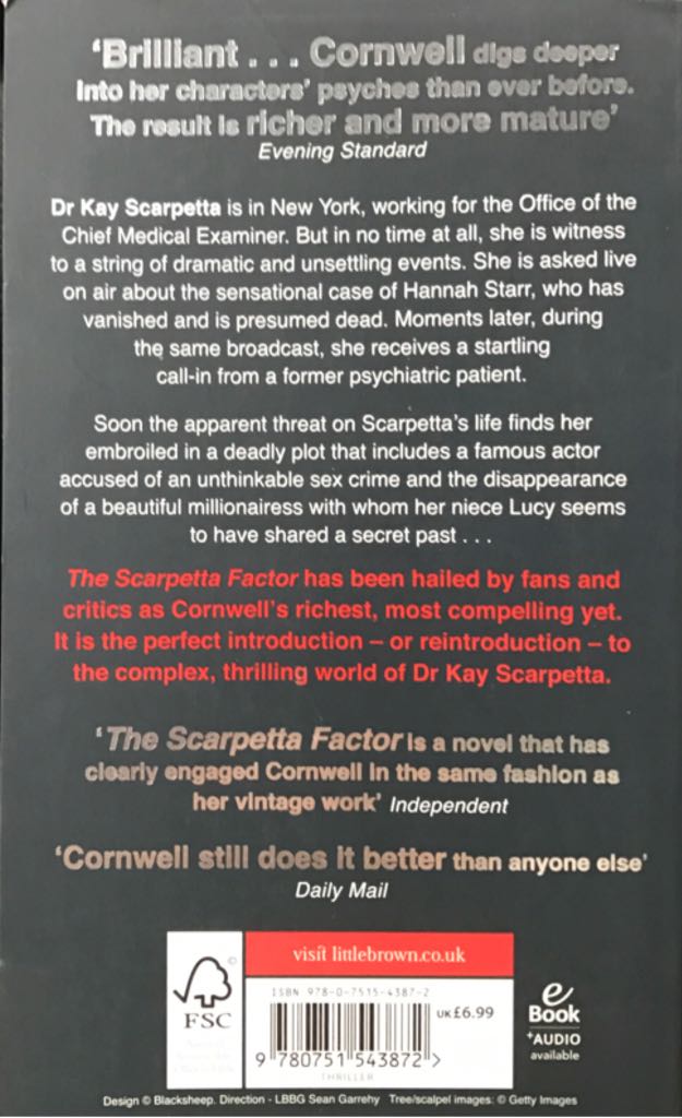 17. The Scarpetta Factor - Patricia Cornwell (Sphere - Paperback) book collectible [Barcode 9780751543872] - Main Image 2