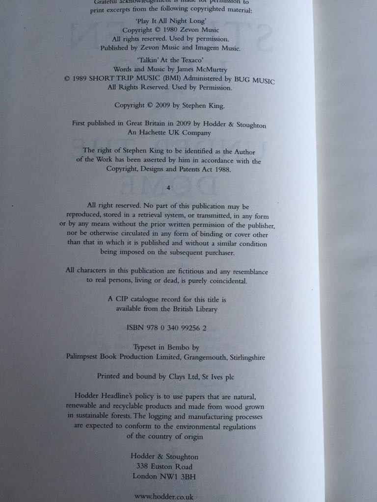 Under the Dome - Stephen King (Hodder & Stoughton - Kindle) book collectible [Barcode 9780340992562] - Main Image 2