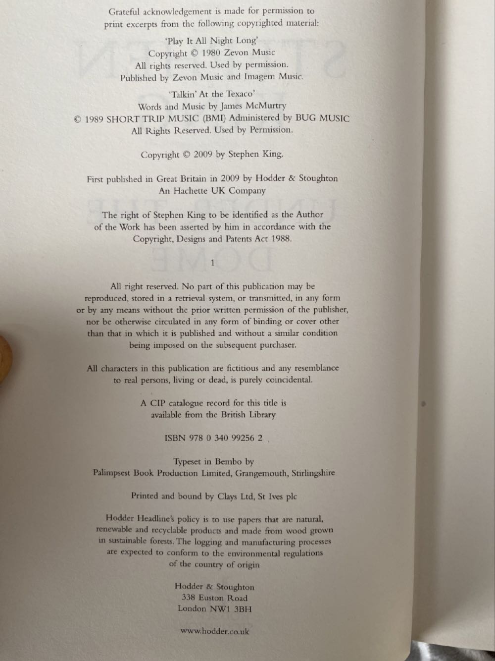 Under the Dome - Stephen King (Hodder & Stoughton - Kindle) book collectible [Barcode 9780340992562] - Main Image 3