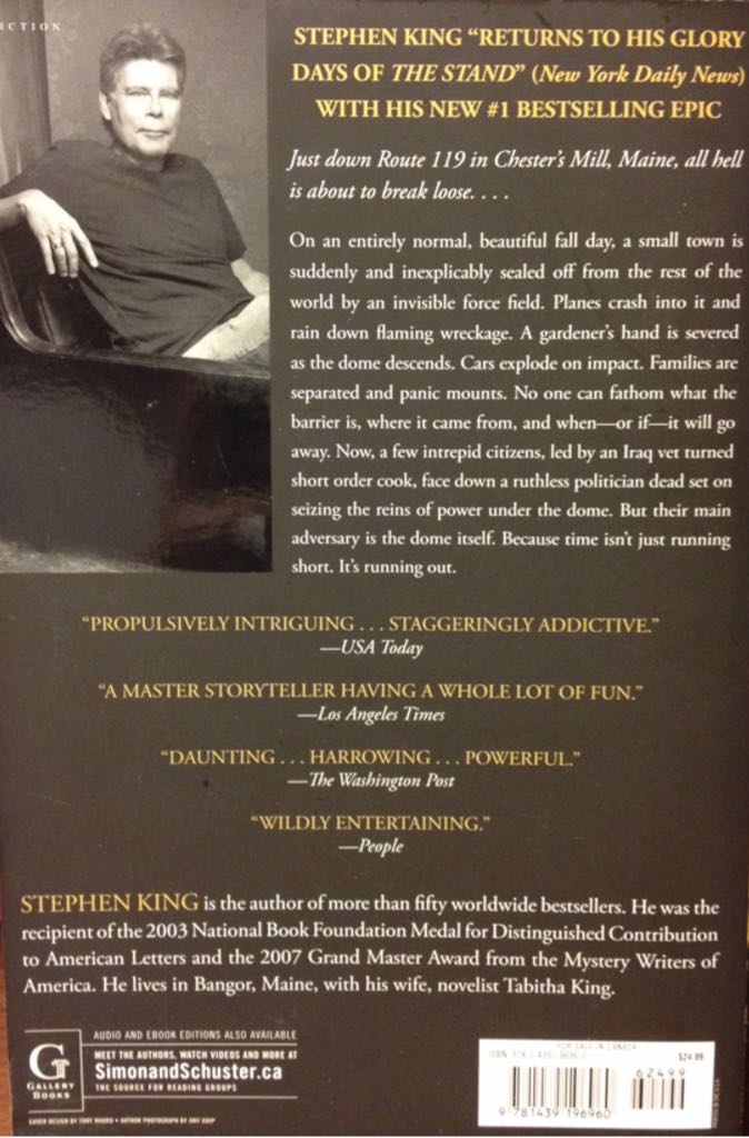 Under the Dome - Stephen King (Gallery Books - Trade Paperback) book collectible [Barcode 9781439196960] - Main Image 2