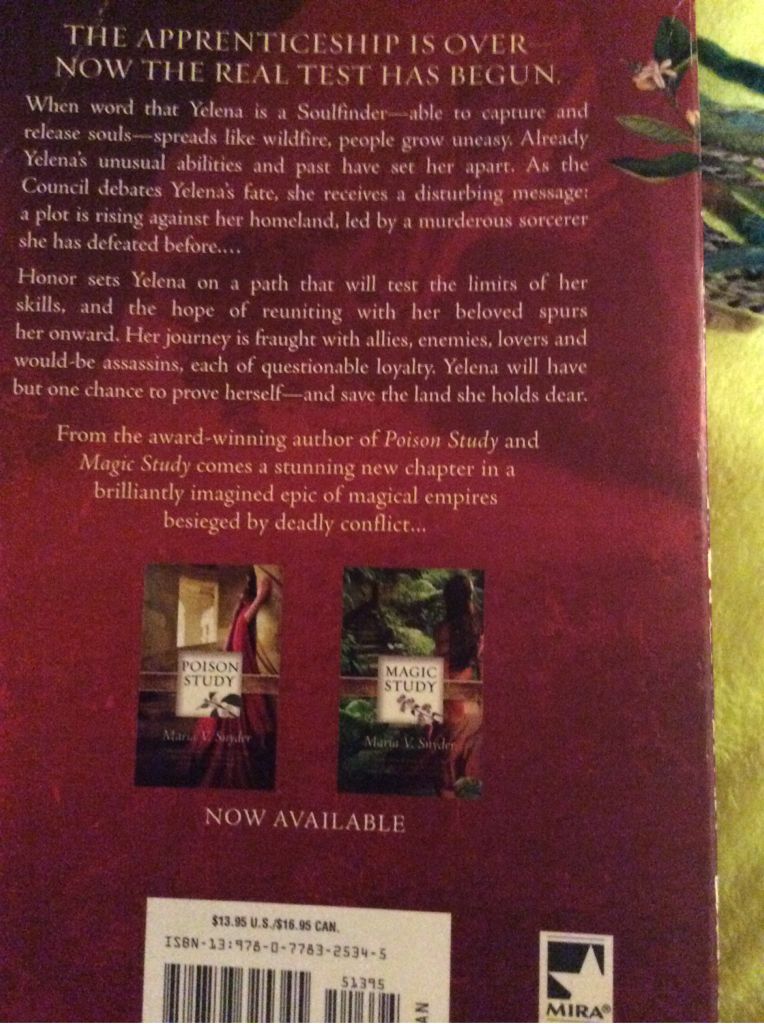 Fire Study - Maria V. Snyder (Mira - Paperback) book collectible [Barcode 9780778325345] - Main Image 2