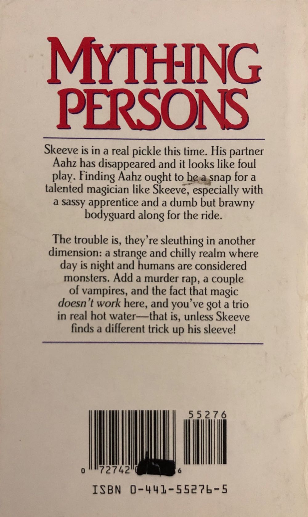 Myth-Ing Persons - Robert Asprin (ACE Fantasy - Paperback) book collectible [Barcode 9780441552764] - Main Image 2