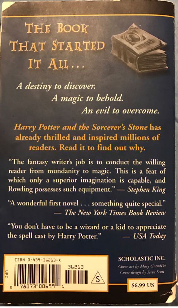 Harry Potter And The Sorcerers Stone - J.K. Rowling (A Scholastic Press - Paperback) book collectible - Main Image 2