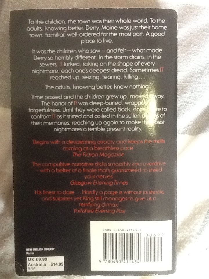 IT - Stephen King (New English Library - Paperback) book collectible [Barcode 9780450411434] - Main Image 2