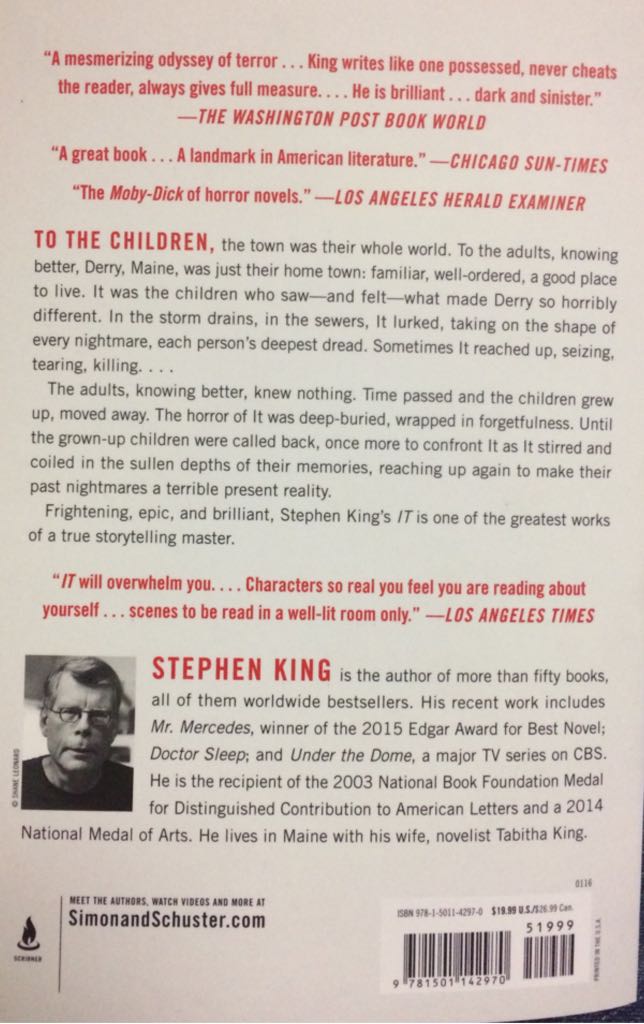 It - Stephen King (Simon and Schuster - Paperback) book collectible [Barcode 9781501142970] - Main Image 2