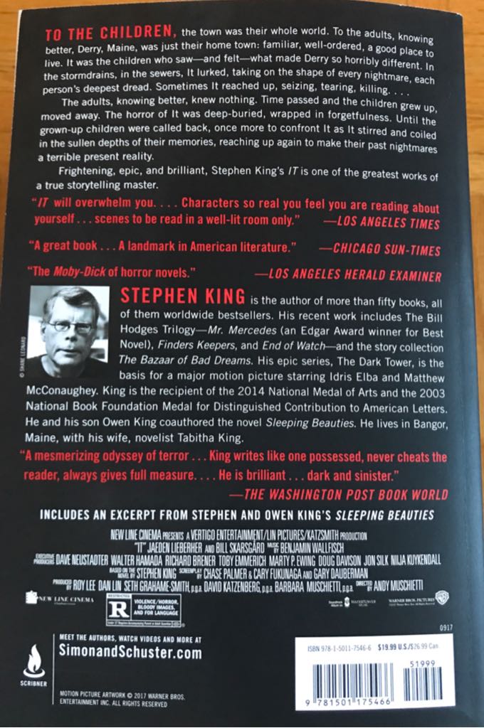 # Reading: IT - Stephen King (Scribner - Paperback) book collectible [Barcode 9781501175466] - Main Image 2