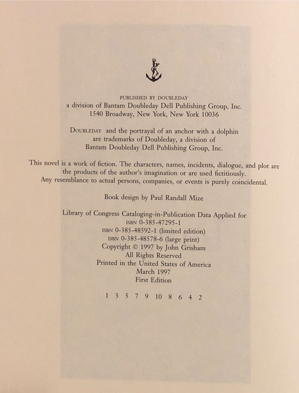 The Partner - John Grisham (Doubleday Books - Hardcover) book collectible [Barcode 9780385472951] - Main Image 4