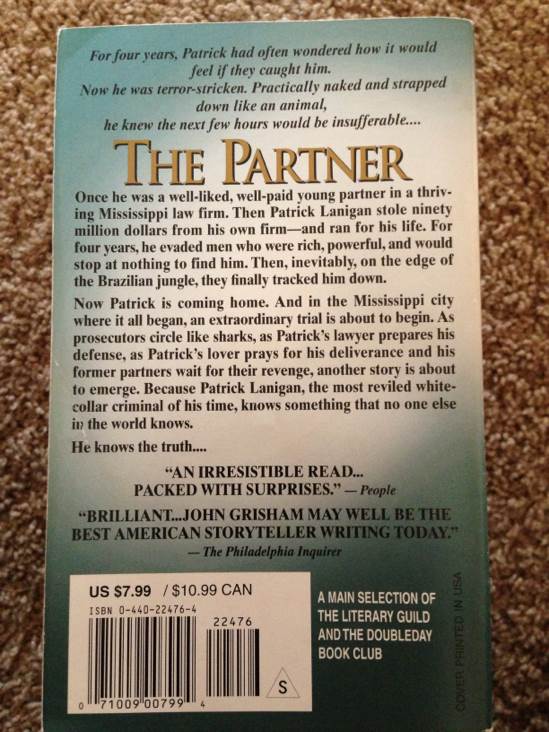Partner, The - John Grisham (Island Books - Paperback) book collectible [Barcode 9780440224761] - Main Image 2