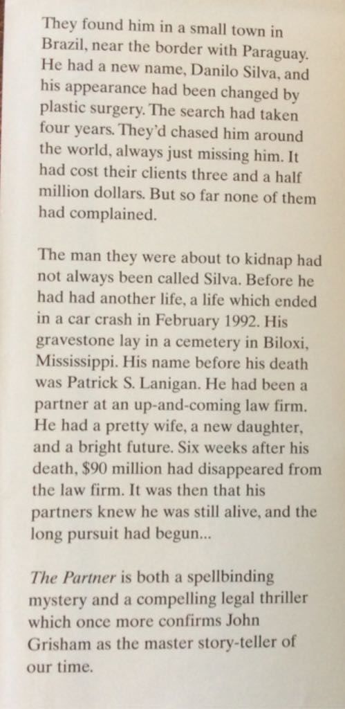 Partner, The - John Grisham (Century - Hardcover) book collectible [Barcode 9780712661362] - Main Image 2