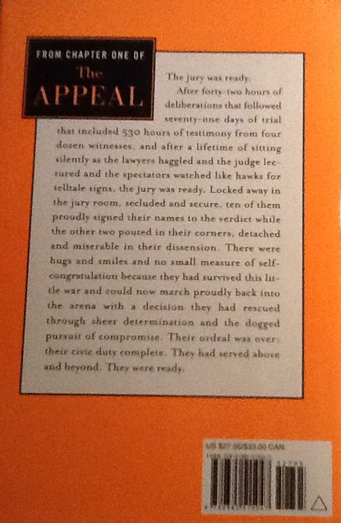 The Appeal - John Grisham (Doubleday - Hardcover) book collectible [Barcode 9780385515047] - Main Image 2