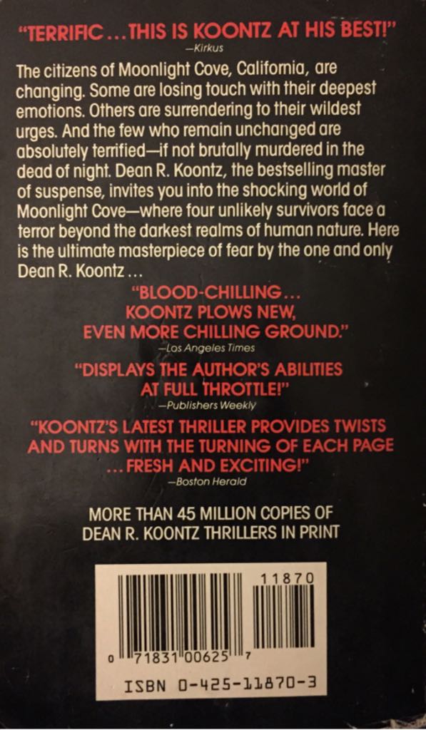 Midnight - Dean Koontz (Berkley - Paperback) book collectible [Barcode 9780425118702] - Main Image 2