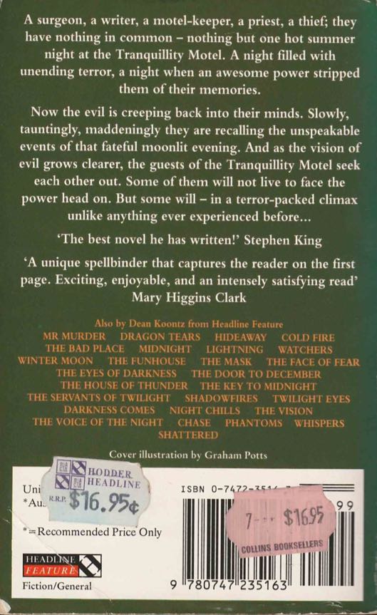 Strangers - Dean Koontz (Headline Feature - Paperback) book collectible [Barcode 9780747235163] - Main Image 2