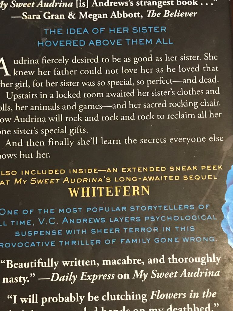My Sweet Audrina - V.C. Andrews (Simon and Schuster - Paperback) book collectible [Barcode 9781501138843] - Main Image 2