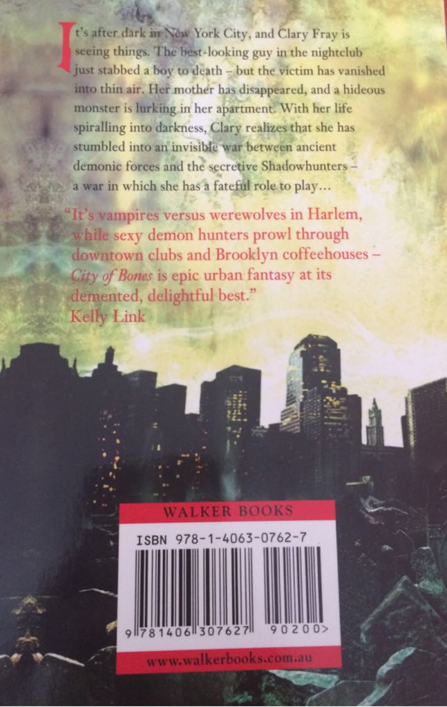 City Of Bones - Cassandra Clare (Walker Books - Paperback) book collectible [Barcode 9781406307627] - Main Image 2