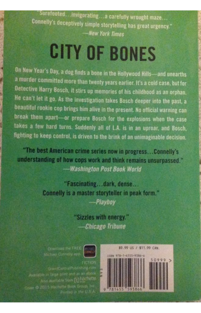 City of Bones - Michael Connelly (Grand Central Publishing - Paperback) book collectible [Barcode 9781455593866] - Main Image 2