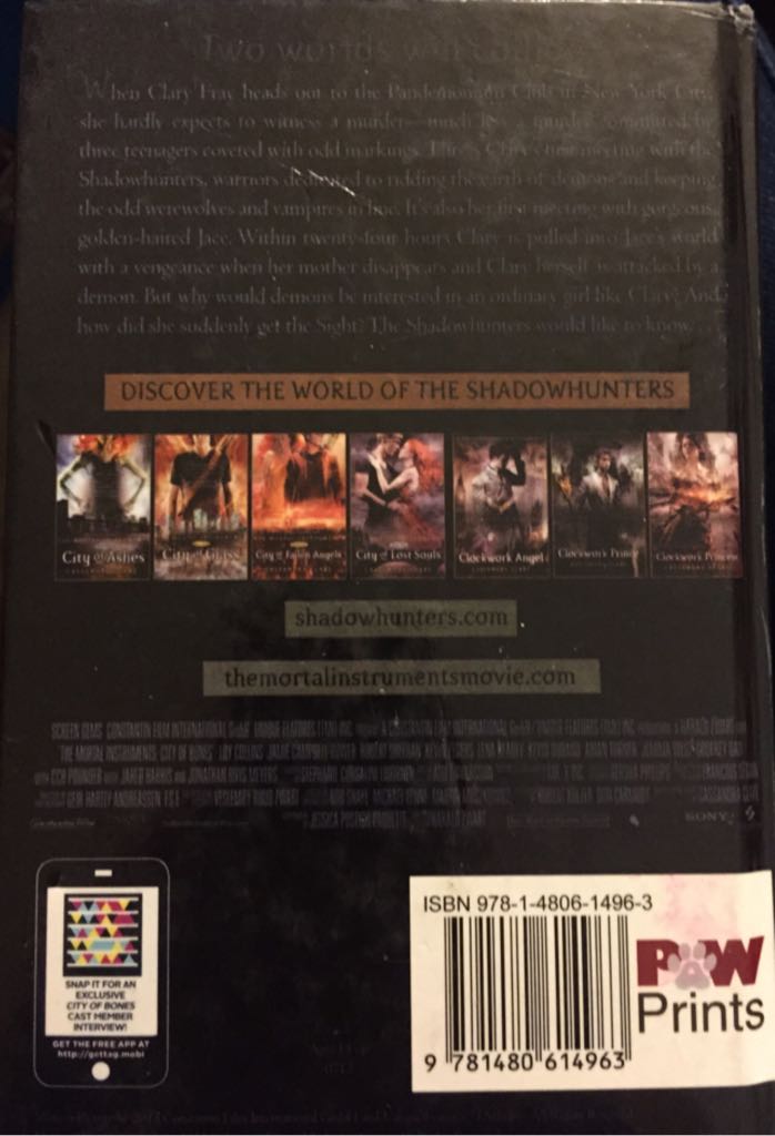 City of Bones  book collectible [Barcode 9781480614963] - Main Image 2