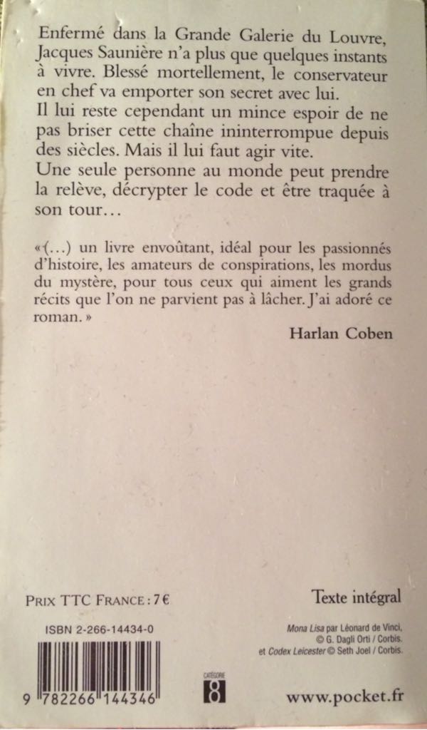 Da Vinci Code - Dan Brown (Pocket - Library Binding) book collectible [Barcode 9782266144346] - Main Image 2