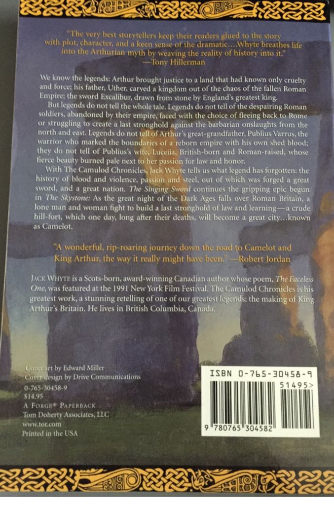 The Singing Sword - Jack Whyte (- Trade Paperback) book collectible [Barcode 9780765304582] - Main Image 2