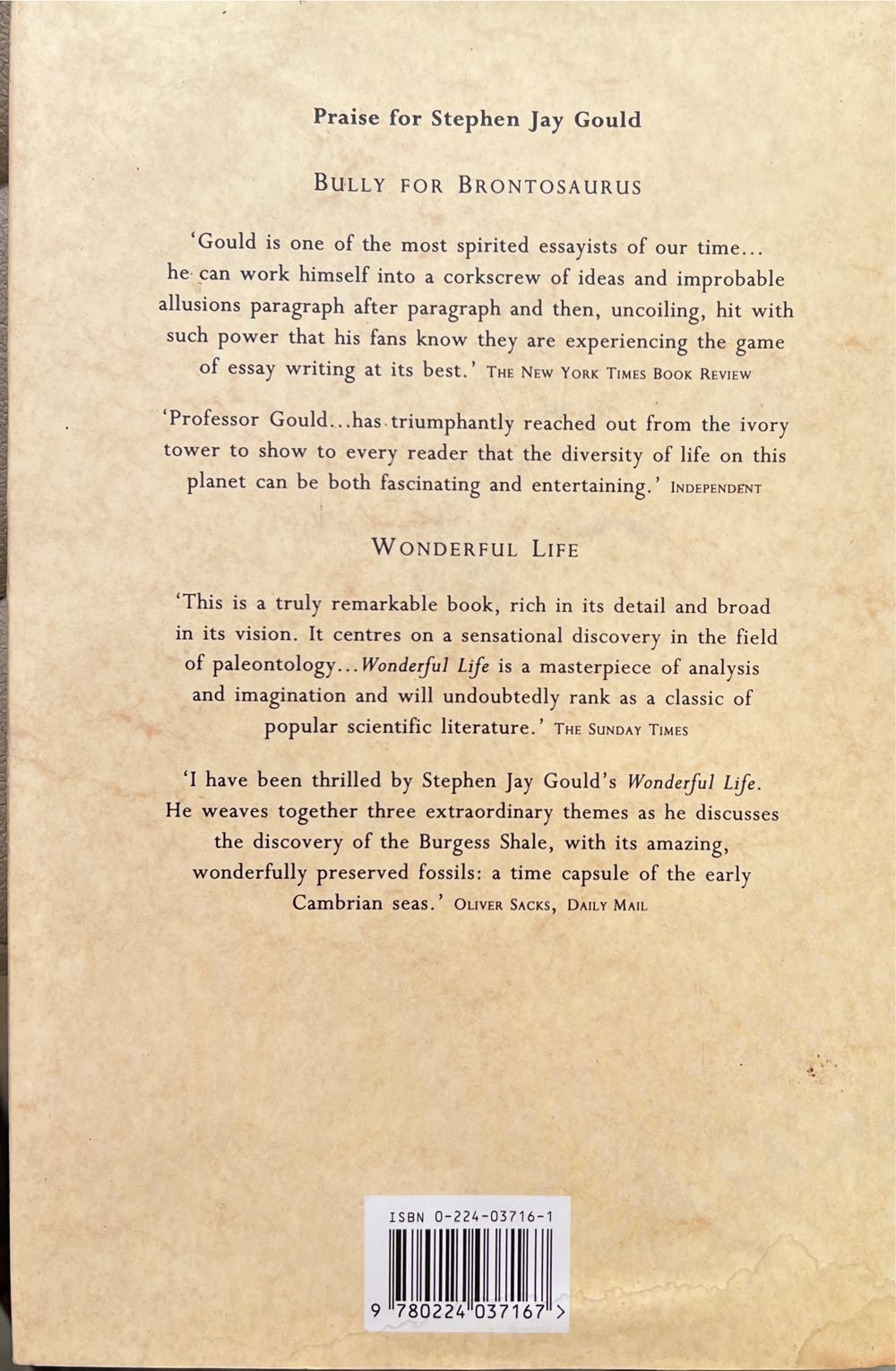 Eight Little Piggies: Reflections In Natural History - Stephen Jay Gould (Jonathan Cape London - Paperback) book collectible [Barcode 9780224037167] - Main Image 2