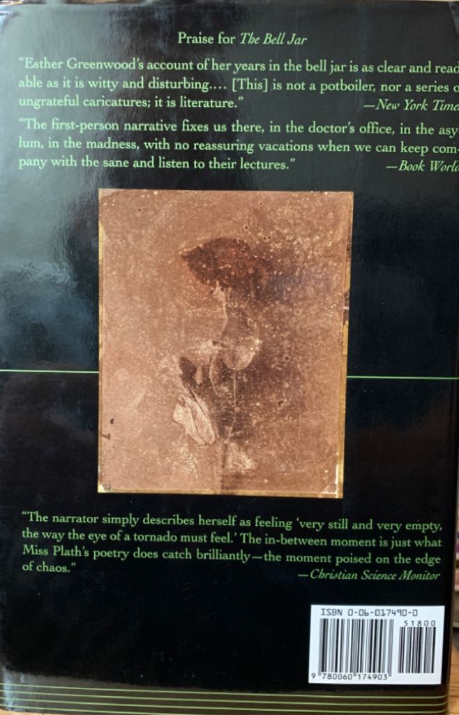 Bell Jar, The - Sylvia Plath (HarperCollins - Hardcover) book collectible [Barcode 9780060174903] - Main Image 2