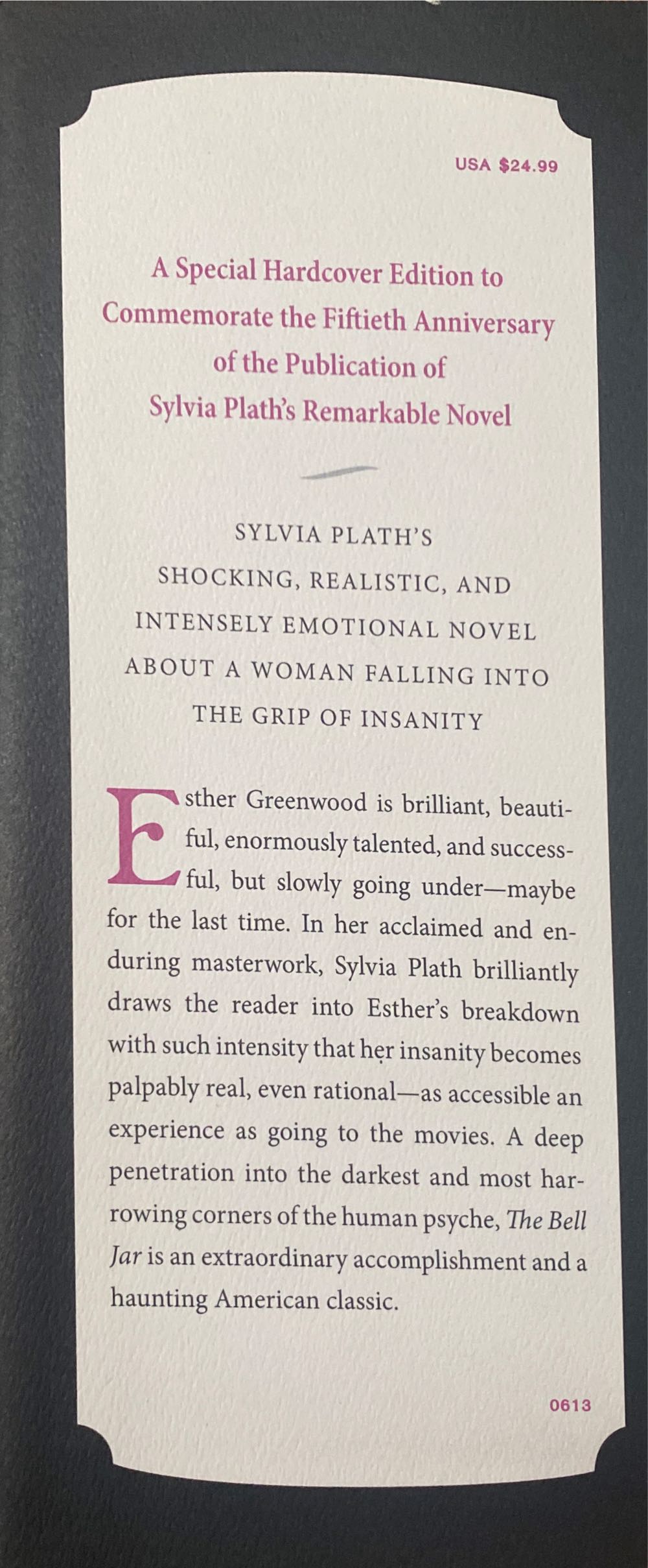 Bell Jar, The - Sylvia Plath (HarperCollins - Hardcover) book collectible [Barcode 9780060174903] - Main Image 3