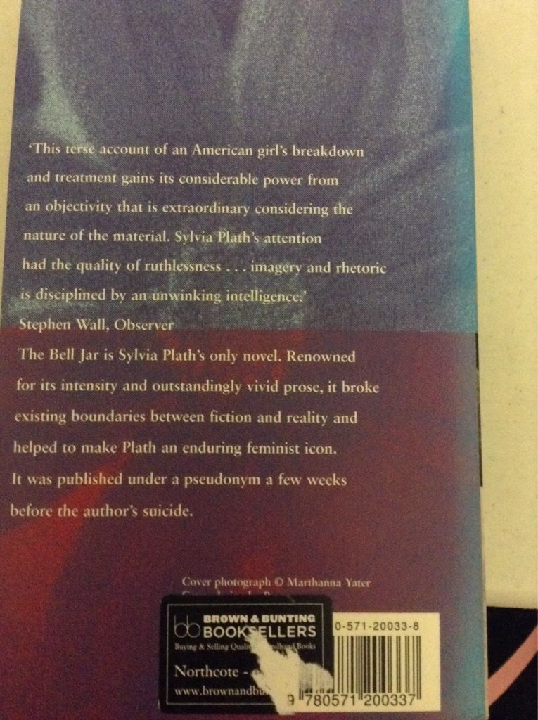 The Bell Jar - Sylvia Plath (Faber and Faber) book collectible [Barcode 9780571200337] - Main Image 2