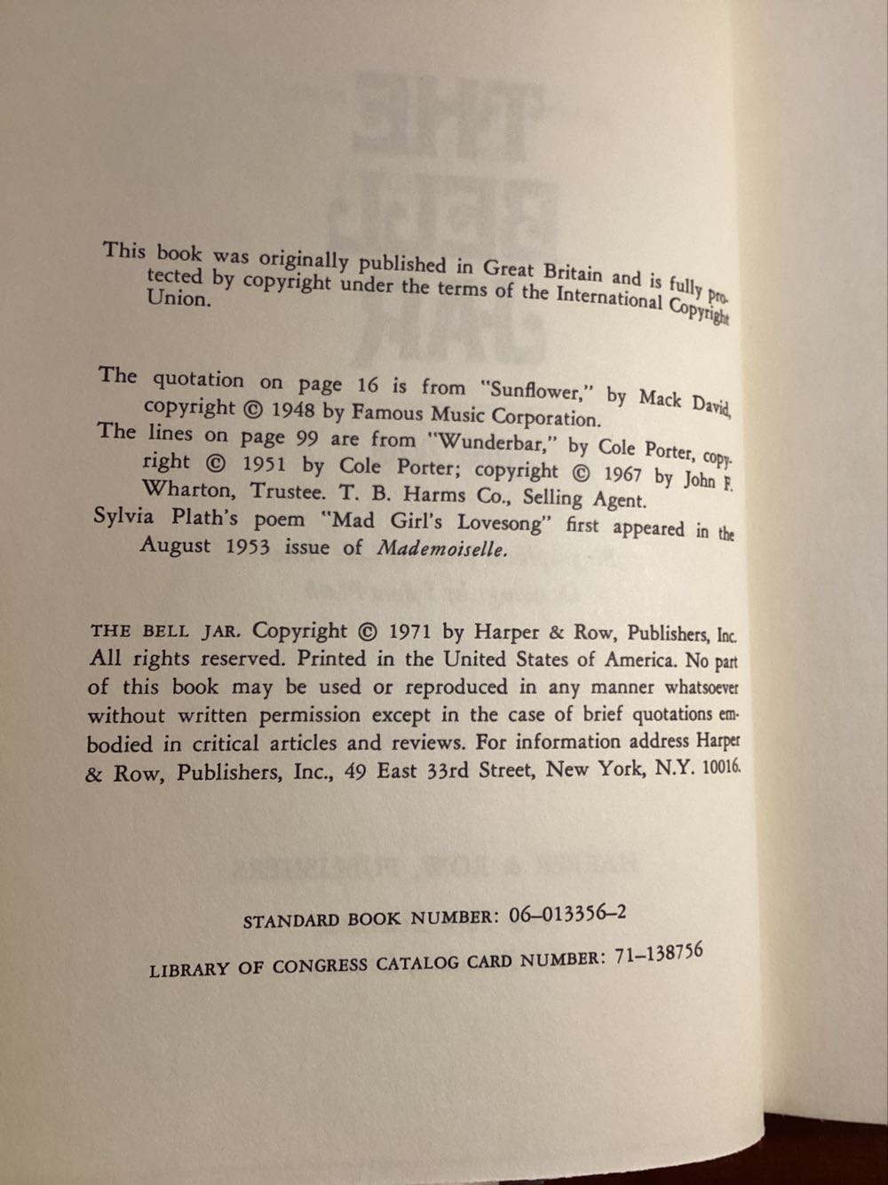 The Bell Jar - Sylvia Plath (Hardcover) book collectible - Main Image 2