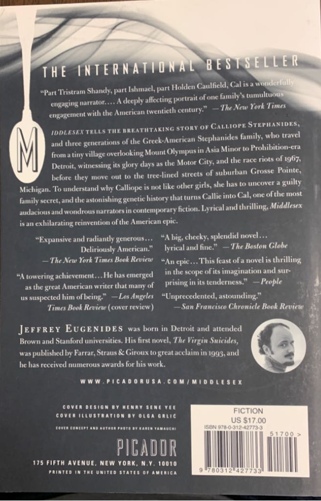 Middlesex - Jeffrey Eugenides (Picador - Audiobook) book collectible [Barcode 9780312427733] - Main Image 2