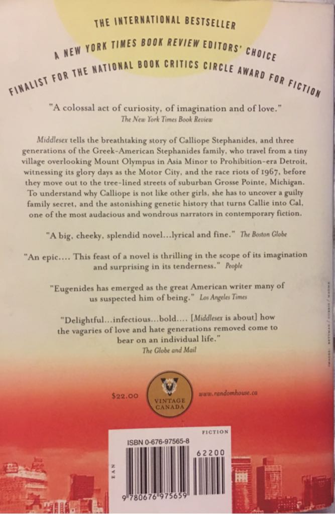 Middlesex - Jeffrey Eugenides (Vintage Canada - Paperback) book collectible [Barcode 9780676975659] - Main Image 2
