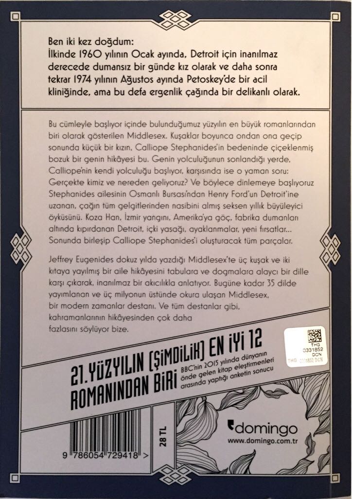 Middlesex  (Domingo - Paperback) book collectible [Barcode 9786054729418] - Main Image 2