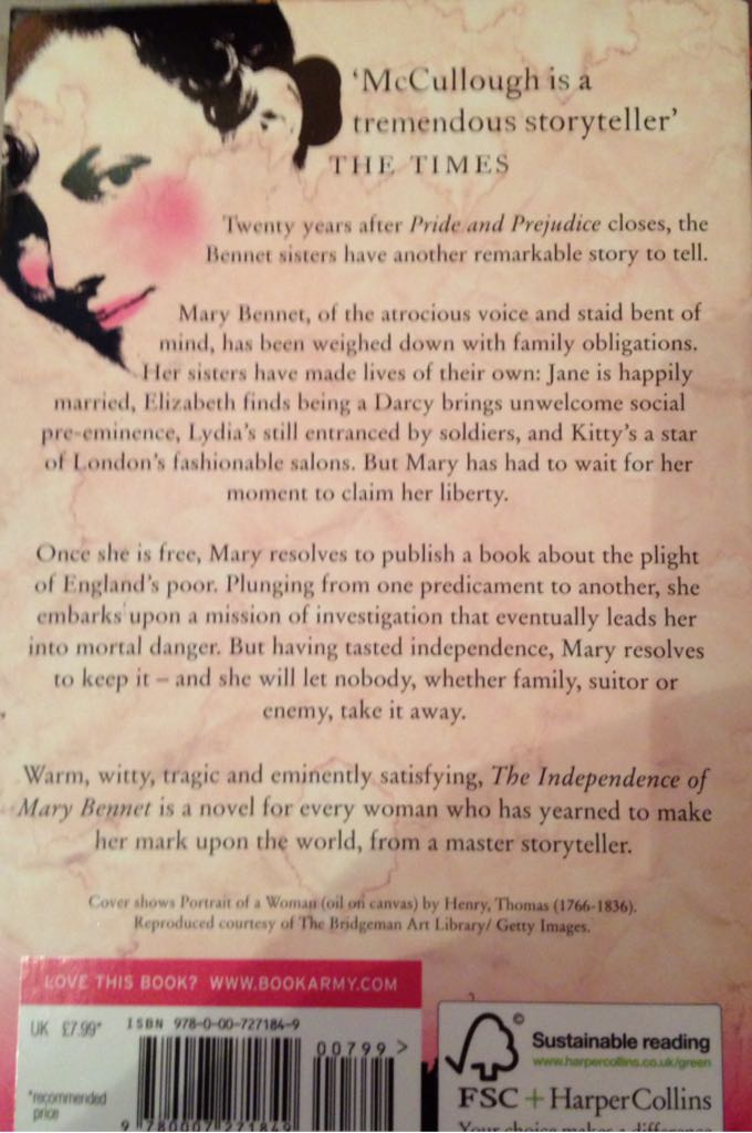The Independence of Miss Mary Bennet - Colleen McCullough (Harper - Paperback) book collectible [Barcode 9780007271849] - Main Image 2