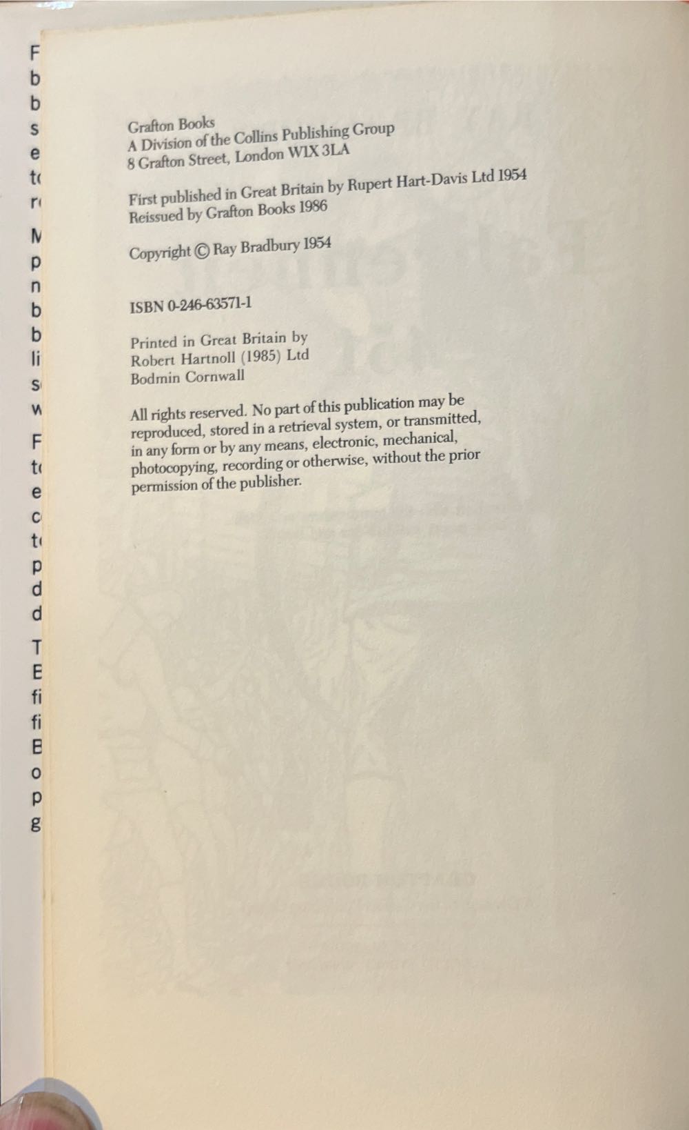 Fahrenheit 451 - Ray Bradbury (Grafton Books - Hardcover) book collectible [Barcode 9780246635716] - Main Image 3