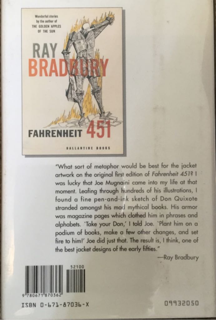 Fahrenheit 451 - Bradbury, Ray (A Simon & Schuster Company - Hardcover) book collectible [Barcode 9780671870362] - Main Image 2