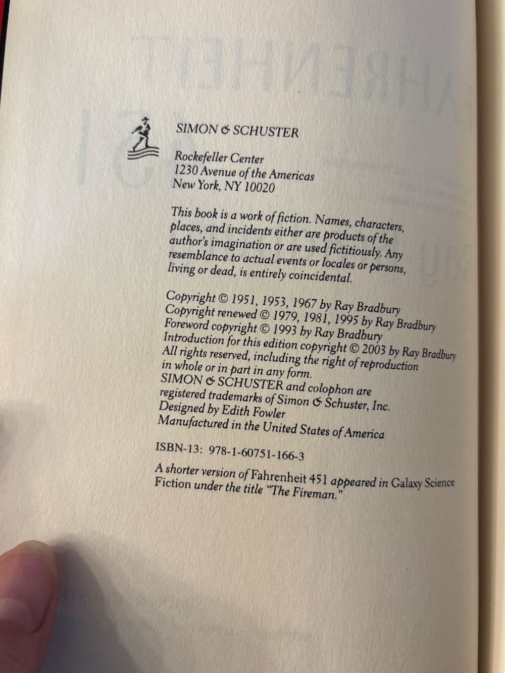 Fahrenheit 451 - Ray Bradbury (Simon & Schuster - Hardcover) book collectible [Barcode 9781607511663] - Main Image 3