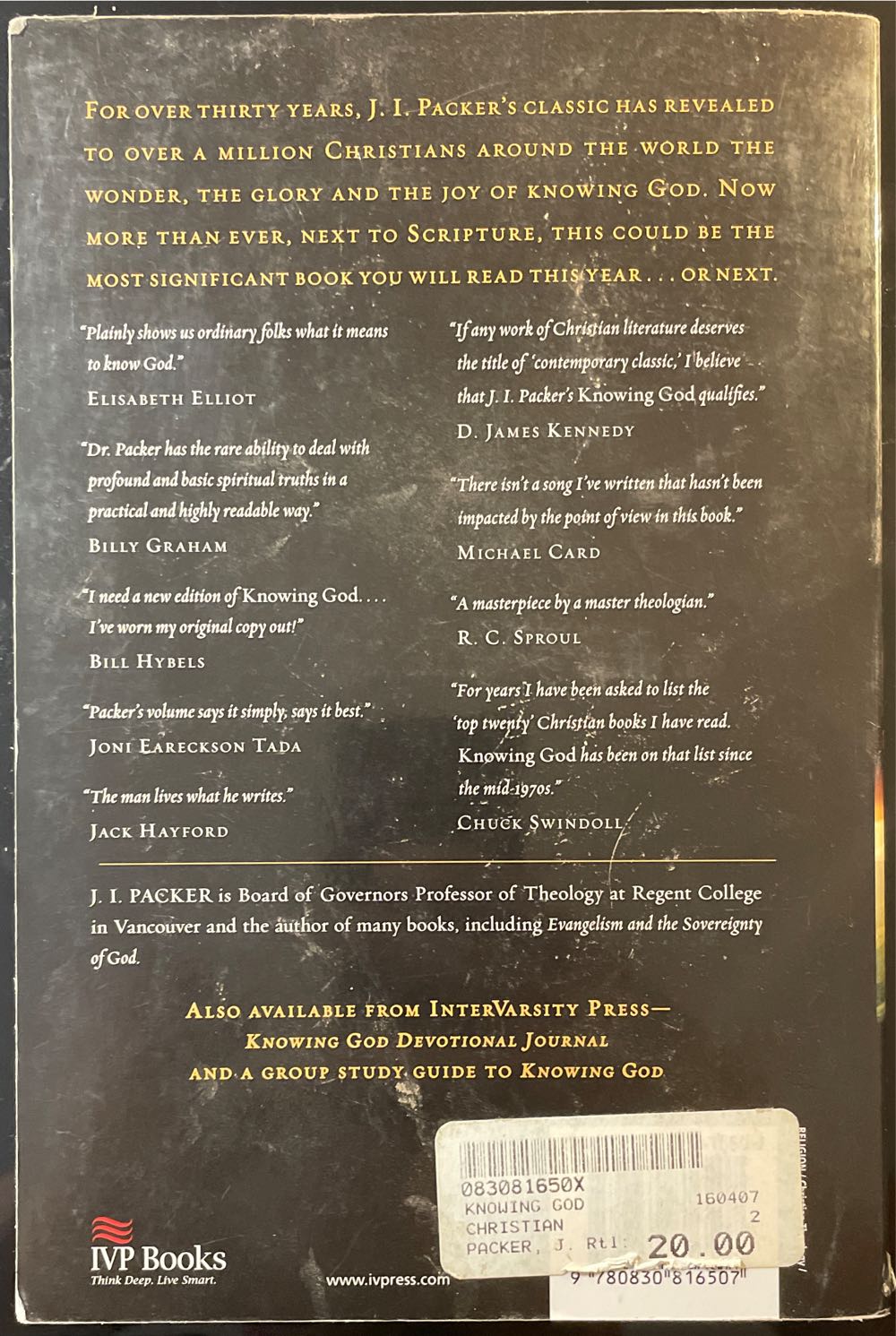 Knowing God - J.I. Packer (Intervarsity Press - Paperback) book collectible [Barcode 9780830816507] - Main Image 2